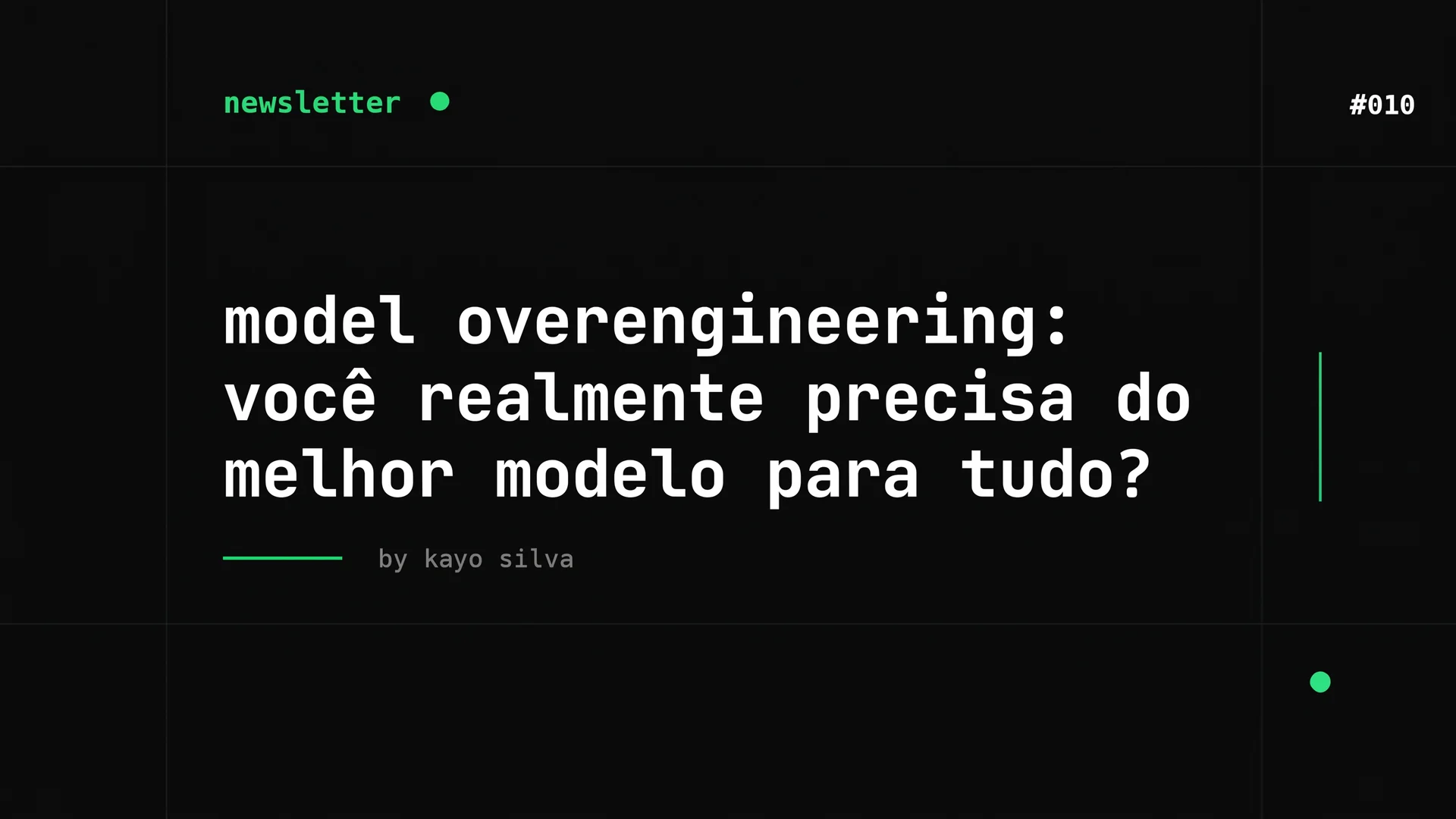 Capa escura com o título ‘model overengineering: você realmente precisa do melhor modelo para tudo?’